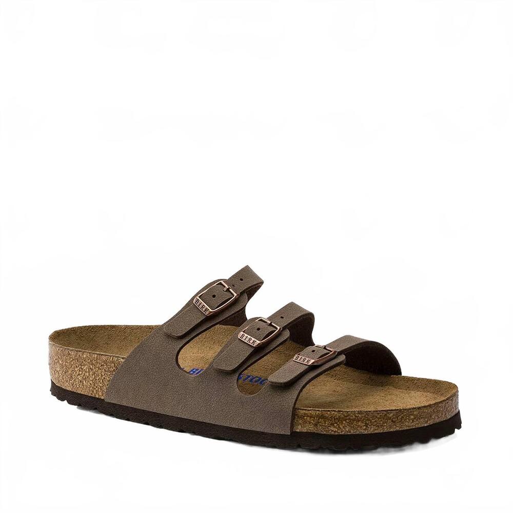 NEW BIRKENSTOCK unisex florida leather soft footbed sandal in mocca
